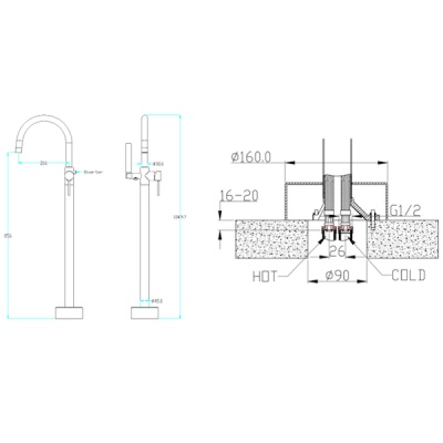 Смеситель для ванны Boheme Brillante 469-CR Хром