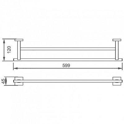 Держатель для полотенец Aquanet 6124D двойной Хром