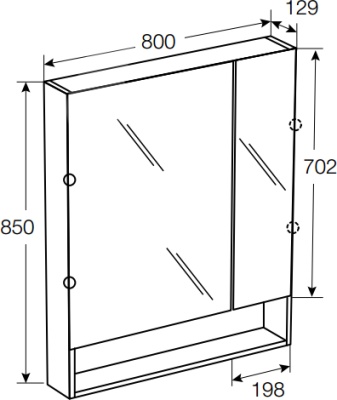 Зеркальный шкаф Roca The Gap 80 ZRU9302700 Бежевый