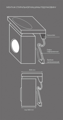 Раковина Marka One Laundry 600 Белая