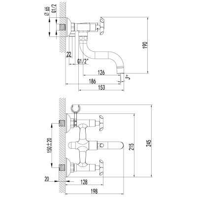 Смеситель для ванны Lemark Practica LM7512C Хром