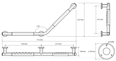 Поручень Bemeta Omega 104507701 L Хром