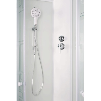 Душевая кабина Bolu Sektors 100х100 BL-100n профиль Белый стекло прозрачное с художественным рисунком