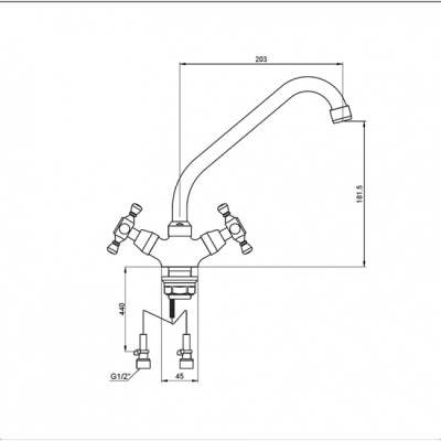 Смеситель для кухни Kaiser Carlson Style 11077 Хром