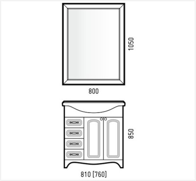 Зеркало Corozo Классика 80 SD-00000271 Белое