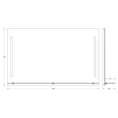 Зеркало Evoform Ledline-S 75х120 с подсветкой