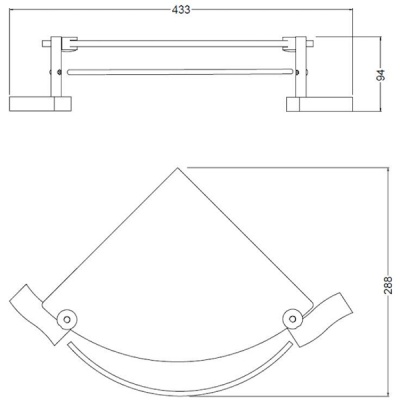 Полка угловая Schein Swing 3212B1 Хром