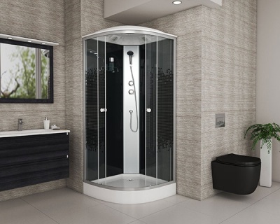 Душевая кабина Niagara Eco NG-4503-08 80х80 стекло матовое задняя стенка Черная