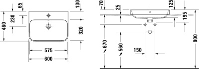 Раковина Duravit Happy D 2 Plus 60 2360601300 Антрацит матовый