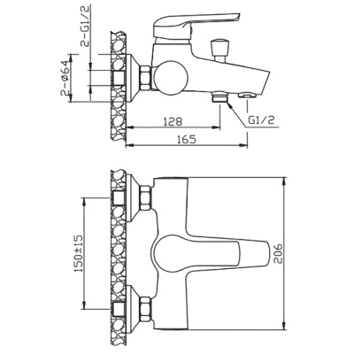 Смеситель для ванны Orange Tony M54-100cr Хром