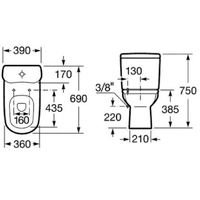 Бачок для унитаза Roca Giralda 341469000 Белый