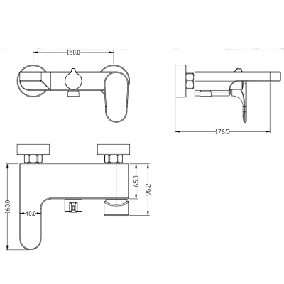 Смеситель для ванны Boheme Spectre 453-CR Хром