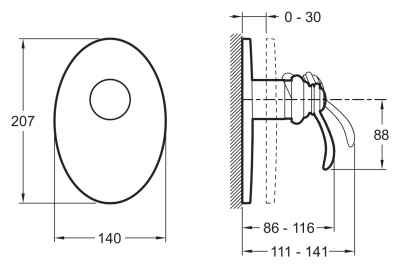 Смеситель для душа Jacob Delafon Fairfax E98710-CP Хром