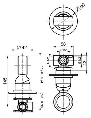 Смеситель для душа Webert Opera OA880101 Хром