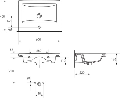 Тумба под раковину Style Line Лотос 60 Люкс Plus подвесная Белая