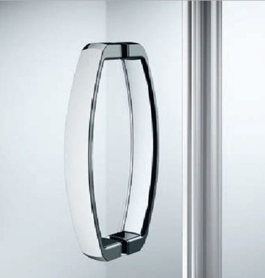 Душевой уголок Huppe Fracture 100х100 радиальный профиль Хром стекло прозрачное