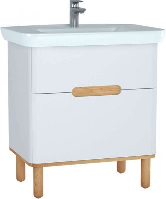 Тумба с раковиной Vitra Sento 80 60824 подвесная Белая матовая