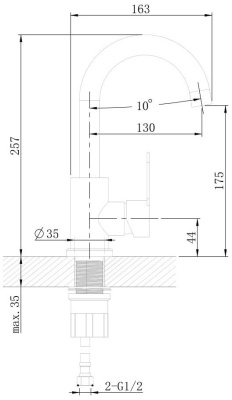 Смеситель для раковины Orange Steel M99-011ni Никель