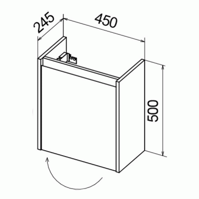 Тумба под раковину BelBagno KRAFT MINI-450/250-1A-SO-PG-L подвесная Pietra Grigio