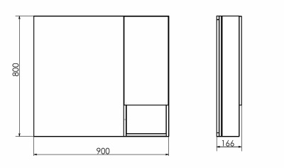Зеркало со шкафом Comforty Милан 90 4137130 Белый глянец