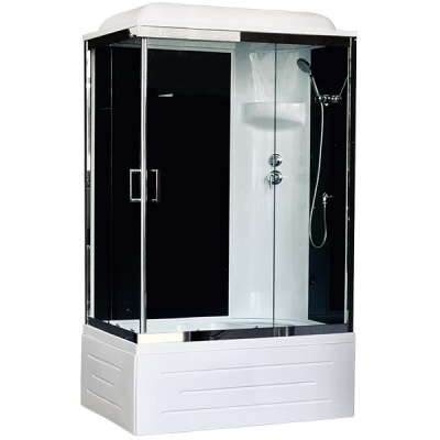 Душевая кабина Royal Bath BP 120х80 RB8120BP6-BT-CH-R стекло прозрачное задняя стенка Черная