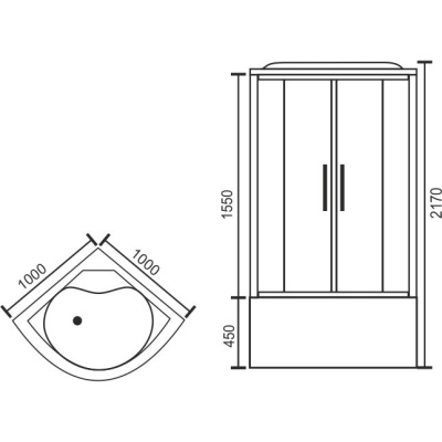 Душевая кабина Royal Bath NRW 100x100 RB100NRW-C-CH с гидромассажем стекло матовое задняя стенка Белая
