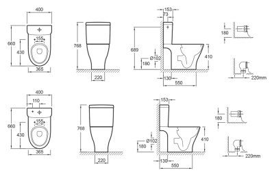 Унитаз Jacob Delafon Odeon Up Vario 4957CK-00 без бачка и сиденья