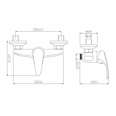 Смеситель для душа Aquanet Practic AF100-30С Хром