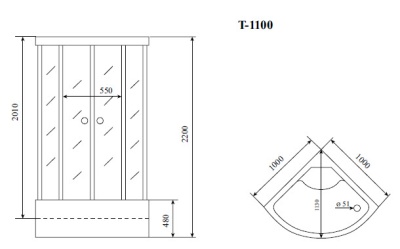 Душевая кабина Timo Comfort P 100x100 T-8800PC без гидромассажа
