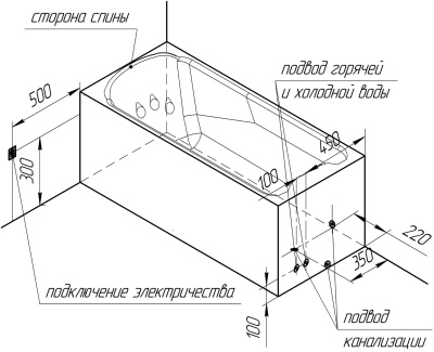 Акриловая ванна Radomir Ларедо 2 160x70 1-01-0-0-1-028 Белая без гидромассажа