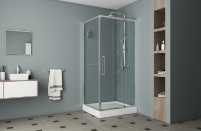 Душевой уголок Bravat Line 90x90 BS090.2116A профиль Хром стекло прозрачное