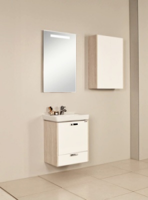 Тумба под раковину Акватон Йорк 55 М 1A170801YOAV0 белый глянец/ясень фабрик