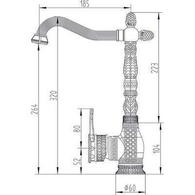 Смеситель для кухни ZorG Antic A 422 K-BR Бронза