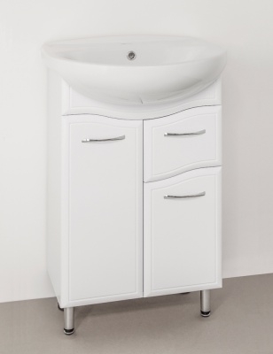 Тумба под раковину Style Line Эко Волна 11 Антик 55 Белый глянец