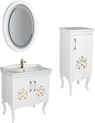 Тумба Creavit Antik 50 AN2115.02.BB Белая с декором