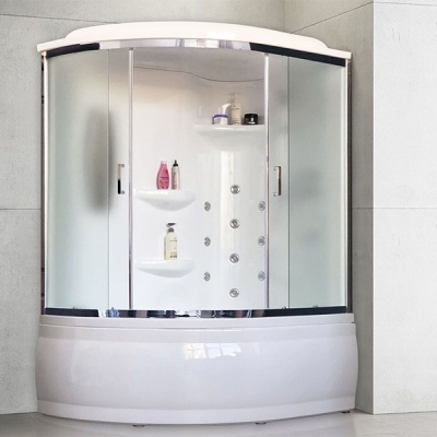 Душевая кабина Royal Bath ALP 170х100 RB170ALP-C-CH-R с гидромассажем стекло матовое задняя стенка Белая