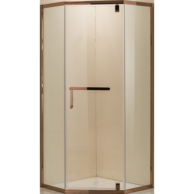 Душевой уголок Grossman Pragma PR-90D 90x90 профиль Золото стекло прозрачное