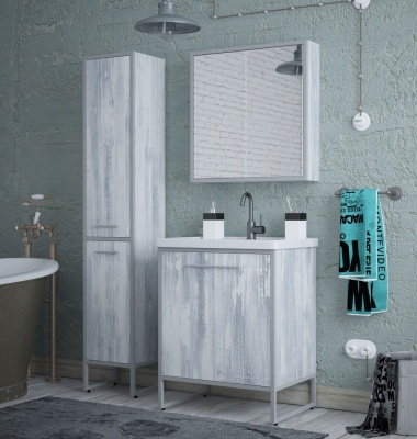 Зеркальный шкаф Corozo Айрон 70 SD-00000279 Серый