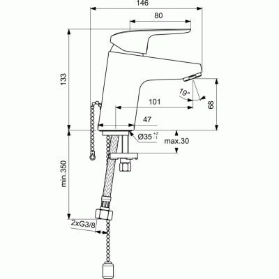 Смеситель для раковины Ideal Standard Ceraflex B1709AA Хром