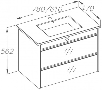 Тумба под раковину Opadiris Фреш 60 Z0000010428 подвесная Бело-бежевая