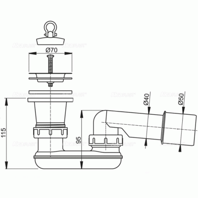 Сифон для душевого поддона Alcaplast A461-50 Хром Сифон для душевого поддона Alcaplast A461-50 Хром