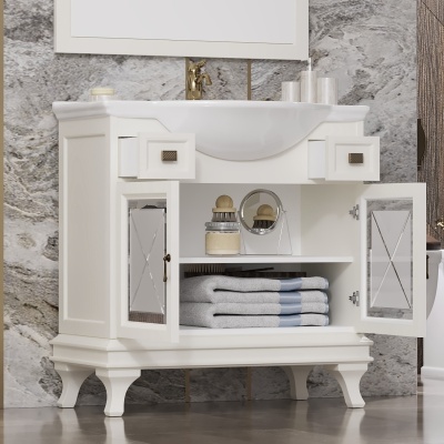 Комплект мебели для ванной Opadiris Борджи 85 Слоновая кость