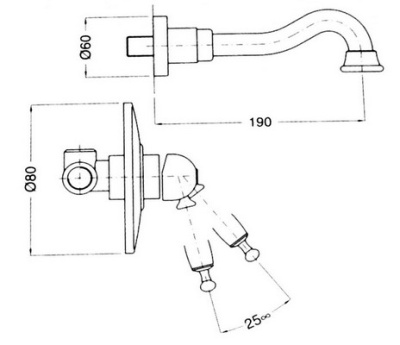Смеситель для раковины Bugnatese Oxford 6345 CR (хром)