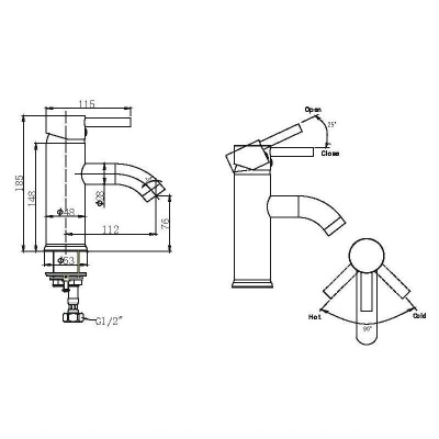 Смеситель для раковины Bravat Slim TF1332366CP-RUS Хром