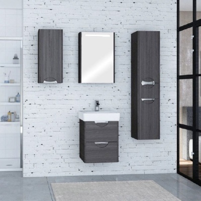 Зеркальный шкаф Акватон Сильва 60 с подсветкой 1A216202SIW50 Дуб макиато