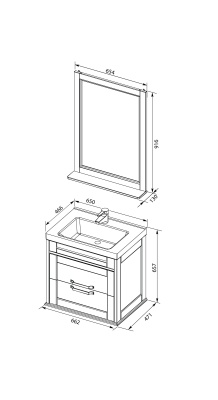 Тумба под раковину Aquanet Денвер 65 199210 Белый глянец