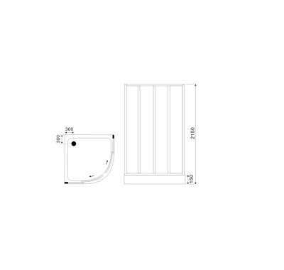 Душевая кабина Black&White Galaxy G8501-90х90 профиль Серебристый хром задняя стенка Белая