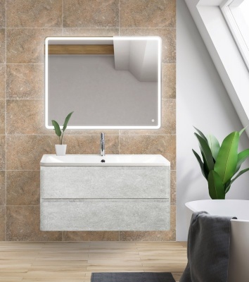 Тумба под раковину BelBagno ALBANO-900-2C-SO-CVG подвесная Cemento Verona Grigio
