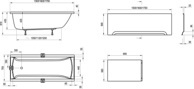 Акриловая ванна Ravak Classic 140x70 без антискользящего покрытия