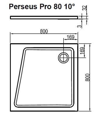Душевой поддон из искусственного камня Ravak 10° Perseus Pro 80x80 Белый
